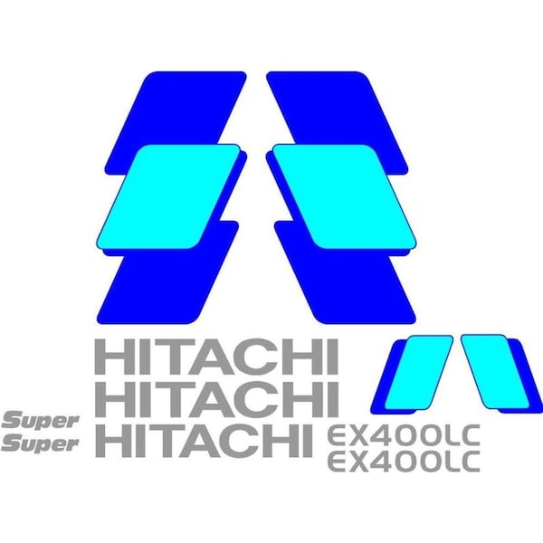 Aftermarket Hitachi Excavator EX400LC Decal Set w Super Decals HTEX400-3DECALSET - main